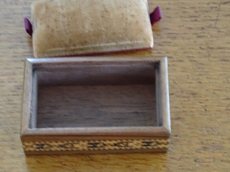 Tunbridge ware pin cushion box